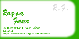 rozsa faur business card